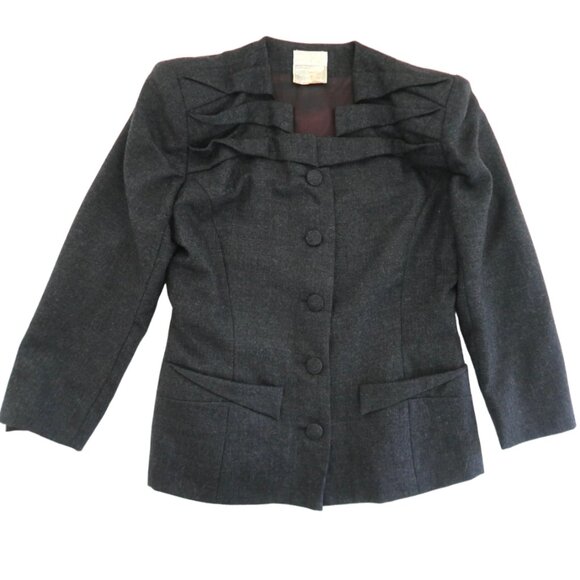 vtg 80s EMANUELLE KHANH wool jacket sz 42 US - Picture 3 of 7